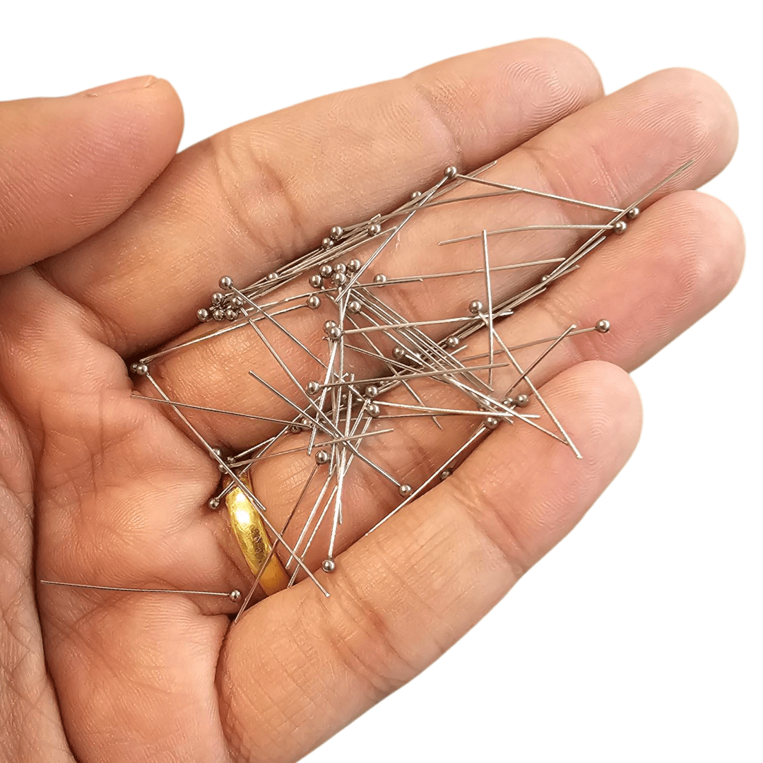 ALFINETE BOLINHA AÇO INOX - 25MM