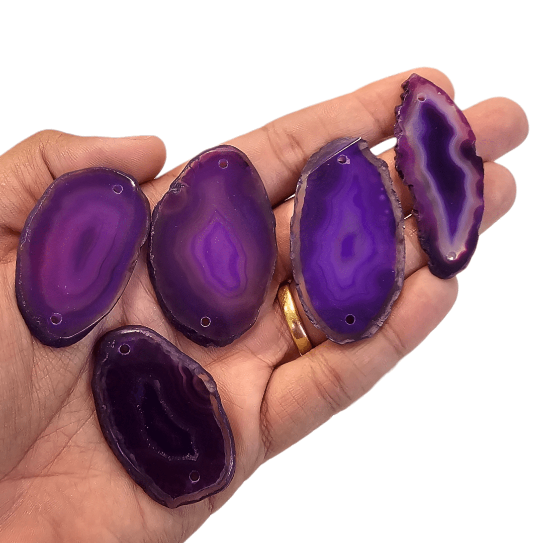 PINGENTE CHAPA DE AGATA BRUTA - 54MM X 32MM - 2S - UND