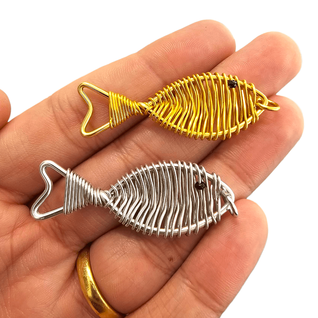PINGENTE ALUMÍNIO PEIXE - 49,4MM X 18,2MM - UND