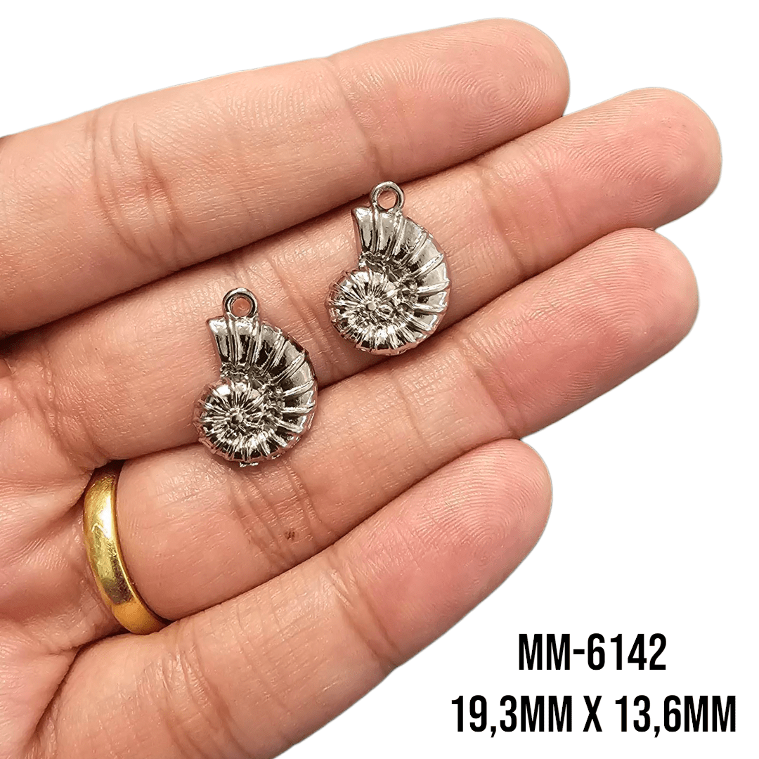 PINGENTE CARACOL - MM6142 - 19,3MM X 13,6MM - C/2