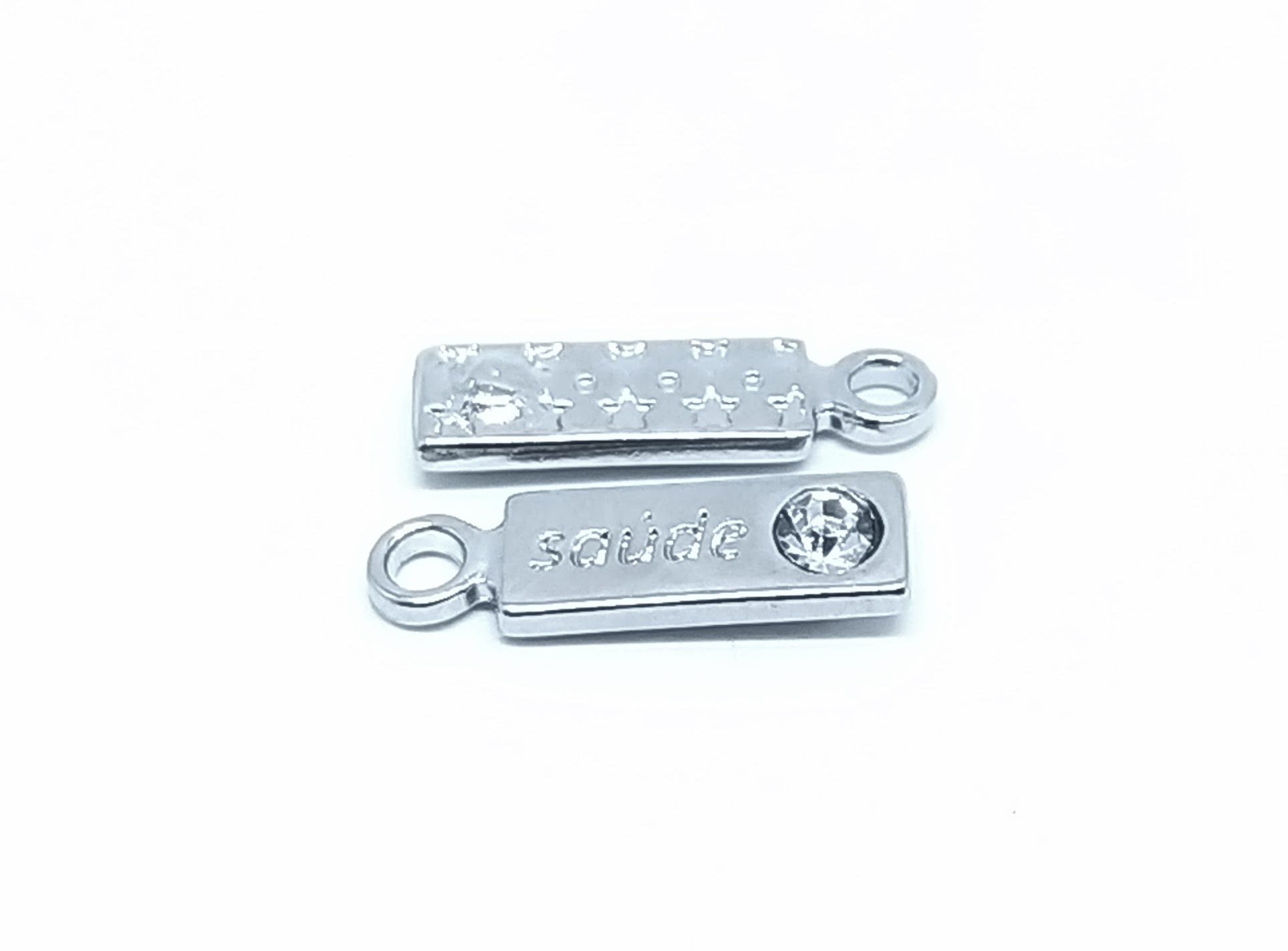 PINGENTE EZ8145 PLACA SAÚDE 5,1MM X 17,5MM C/4