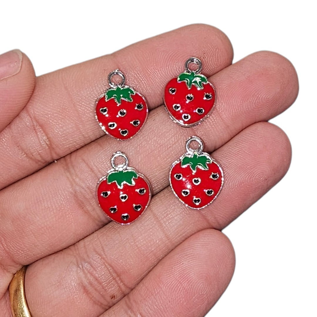 PINGENTE MORANGO COLORS - 16,9MM X 12,9MM - C/4