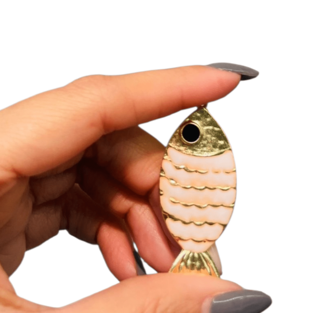 PINGENTE PEIXE BARRIGUDINHO ESMALTADO - 47MM X 21MM - UND