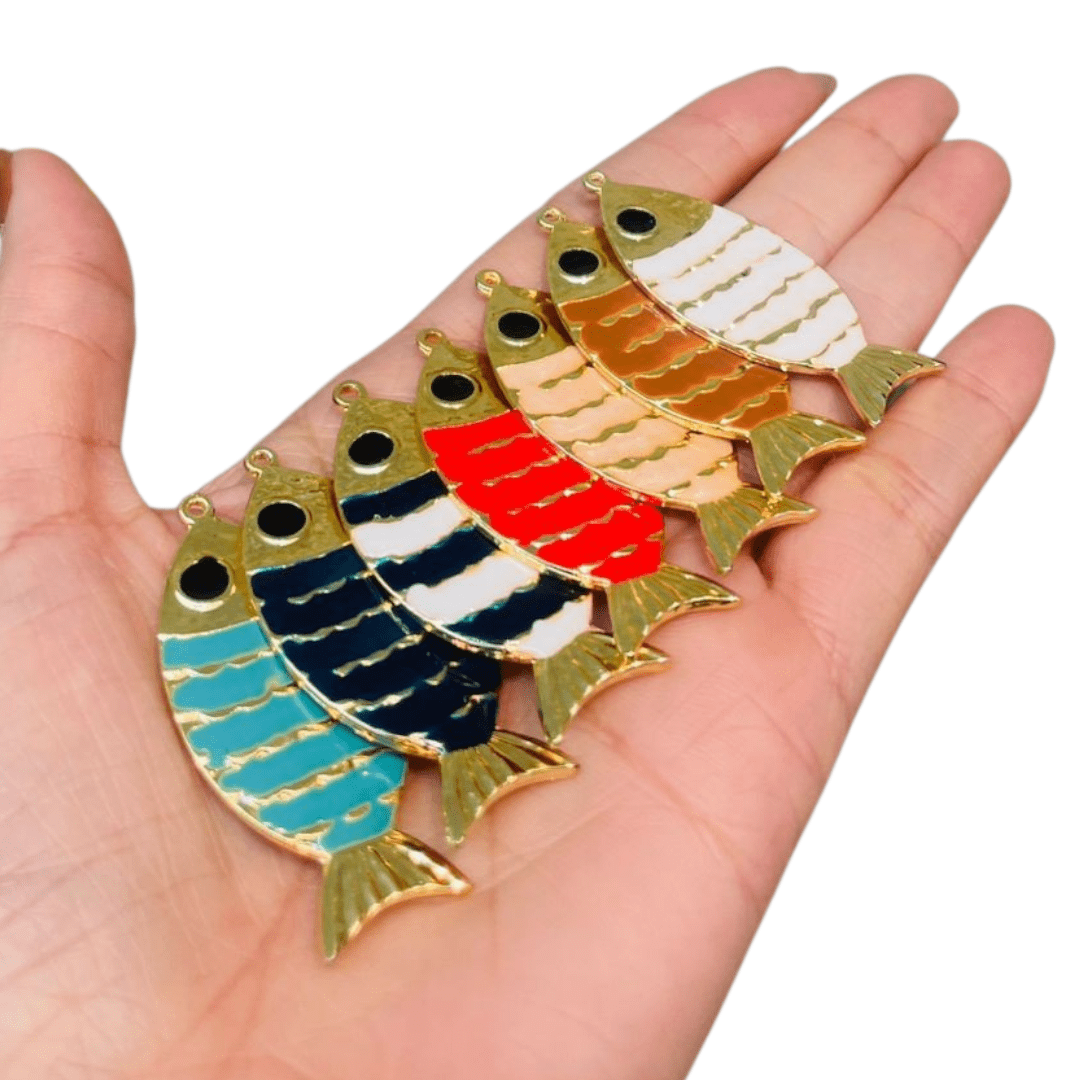 PINGENTE PEIXE BARRIGUDINHO ESMALTADO - 47MM X 21MM - UND