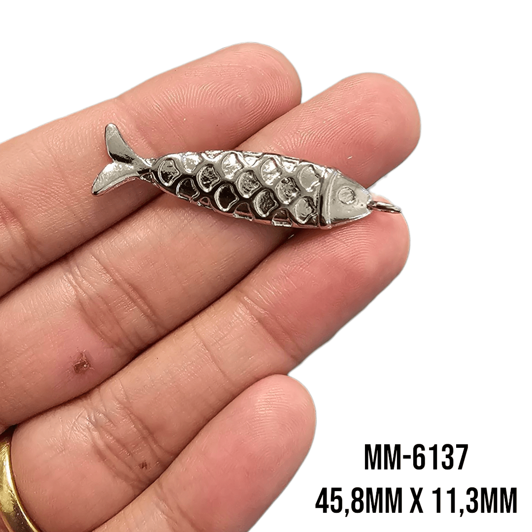PINGENTE PEIXE - MM6137 - 45,8MM X 11,3MM - UND