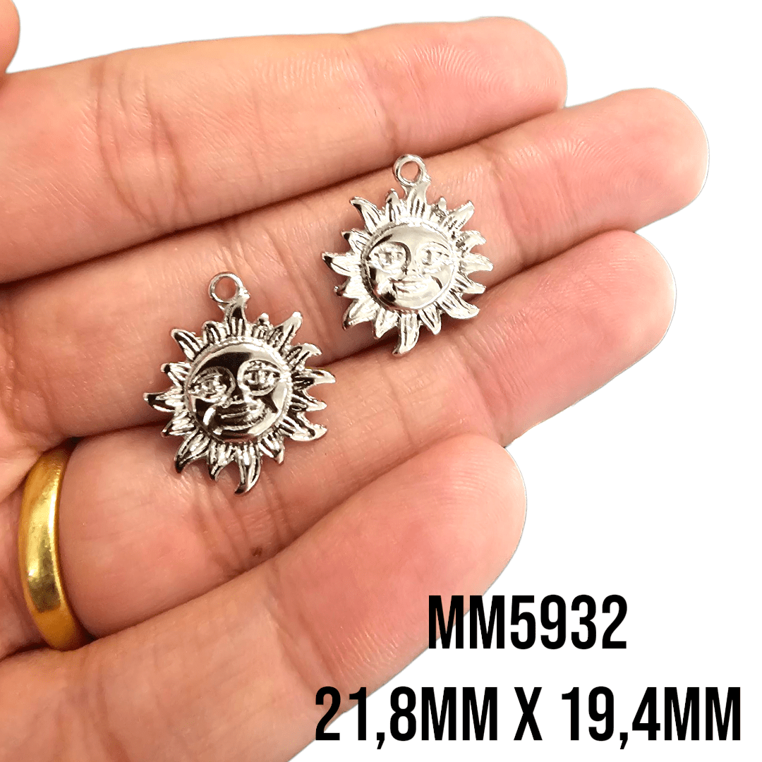 PINGENTE SOL - MM5932 - 21,8MM X 19,4MM - C/2