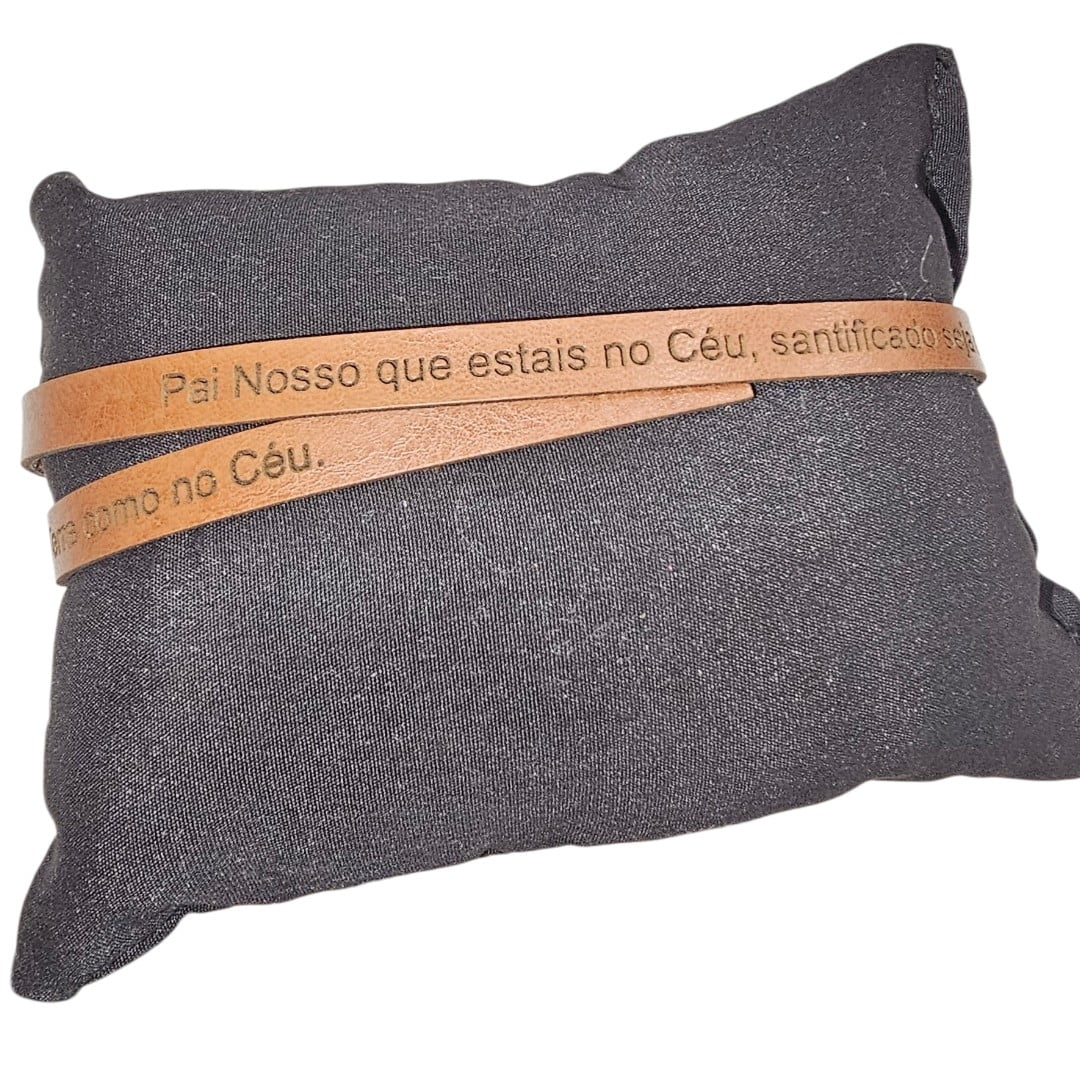 TIRA COURO PAI NOSSO - 34CM X 0,8CM - UND 