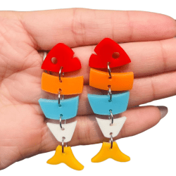 PINO DE BRINCO ACRILICO PEIXE ARTICULADO - 45MM X 23MM - PAR