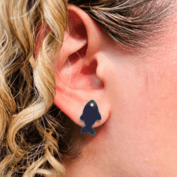 BRINCO PEIXINHO - BRILHO - 17MM X 10MM - PAR