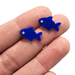 BRINCO PEIXINHO - BRILHO - 17MM X 10MM - PAR