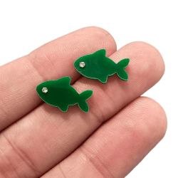 BRINCO PEIXINHO - BRILHO - 17MM X 10MM - PAR