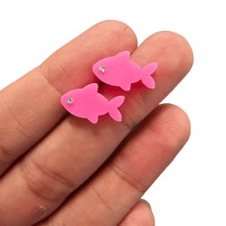 BRINCO PEIXINHO - BRILHO - 17MM X 10MM - PAR