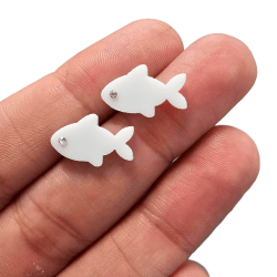 BRINCO PEIXINHO - BRILHO - 17MM X 10MM - PAR