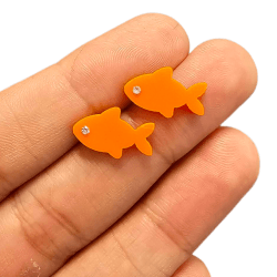 BRINCO PEIXINHO - BRILHO - 17MM X 10MM - PAR