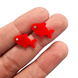 BRINCO PEIXINHO - BRILHO - 17MM X 10MM - PAR