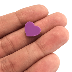 PINGENTE ENTREMEIO ACRILICO CORAÇÃO A01 - 11,5MM X 13,5MM - UND