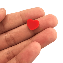 PINGENTE ENTREMEIO ACRILICO CORAÇÃO A01 - 11,5MM X 13,5MM - UND