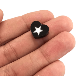 PINGENTE ENTREMEIO ACRILICO CORAÇÃO A01 - 11,5MM X 13,5MM - UND