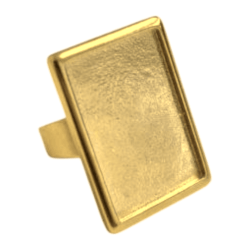 BASE PARA ANEL AJUSTAVEL RETANGULAR G - 26MM X 19MM 
