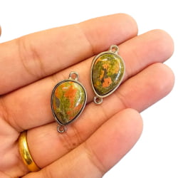 PINGENTE GOTA PEDRA 2S 15,0MM X 26,5MM NIQUEL UND