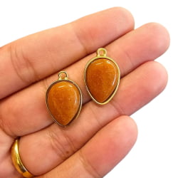 PINGENTE PEDRA GOTA 1S 23,3MM X 15,1MM DOURADO UND 
