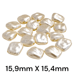 CONTA PÉROLA ABS PEDRA 15,9MM X 15,4MM - 25GR