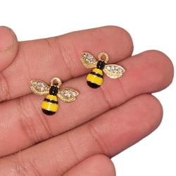 PINGENTE ABELHA MINI - DOURADO - 13,7MM X 13,7MM - C/2 
