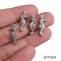PINGENTE AÇO INOX - CAVALO MARINHO - BTP068 - 21MM X 7,5MM - C/4