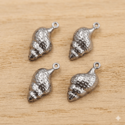 PINGENTE AÇO INOX - CONCHA ESPIRAL - BTP070 - 19,7MM X 10,0MM - C/4 