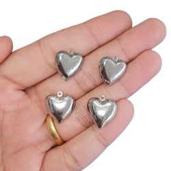 PINGENTE AÇO INOX - CORAÇÃO - BTP010-15 - 17,3MM X 15,9MM - C/4