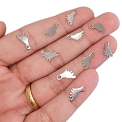 PINGENTE AÇO INOX - PÉ - BTP047- 13,0MM X 8,1MM - C/10 