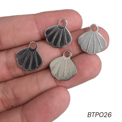 PINGENTE AÇO INOX - SHELL - BTP026 - 16,9MM X 16MM - C/4