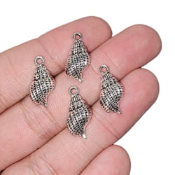 PINGENTE CONCHA ESPIRAL - CARACOL - 45146-3 - 19,4MM X 8,8MM - C/4