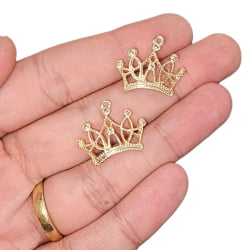 Pingente Coroa Princesa Vazada - MM6416- 19,2MM X 23,5MM - C/2