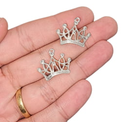 Pingente Coroa Princesa Vazada - MM6416- 19,2MM X 23,5MM - C/2