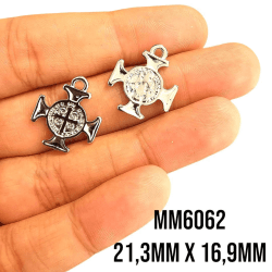 PINGENTE CRUZ DE MALTA - MM6062 - 21,3MM X 16,9MM - C/2