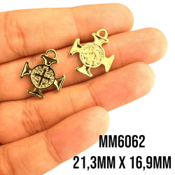 PINGENTE CRUZ DE MALTA - MM6062 - 21,3MM X 16,9MM - C/2