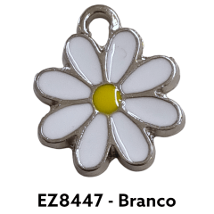 PINGENTE ESMALTADO - FLOR - EZ8447 - NIQUEL - 16,1MM X 13,6MM - C/2