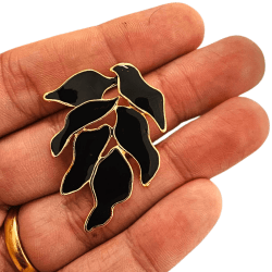 PINGENTE ESMALTADO  FOLHA - 44,4MM X 32,5MM - DOURADO - UND