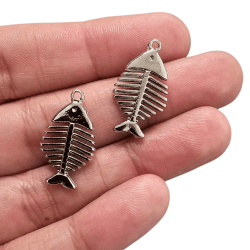 PINGENTE ESPINHA DE PEIXE - MM6073 - 25MM X 14MM - C/2 