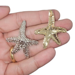 PINGENTE ESTRELA DO MAR TEXTURIZADA M - 33,7MM - UND 
