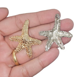 PINGENTE ESTRELA DO MAR TEXTURIZADA M - 33,7MM - UND 