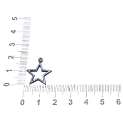 PINGENTE EZ7199 - ESTRELA - 16,9MM X 19,9MM C/6