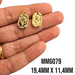 PINGENTE FLOR - MM6079 - 19,4MM X 11,4MM - C/2
