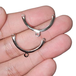 PINGENTE MEIA LUA CONECTOR 3 VIAS - EZ7753 - 17,2MM X 27,5MM - C/2