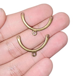 PINGENTE MEIA LUA CONECTOR 3 VIAS - EZ7753 - 17,2MM X 27,5MM - C/2