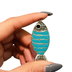 PINGENTE PEIXE BARRIGUDINHO ESMALTADO - 47MM X 21MM - UND