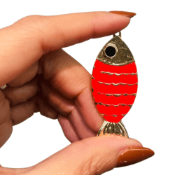 PINGENTE PEIXE BARRIGUDINHO ESMALTADO - 47MM X 21MM - UND