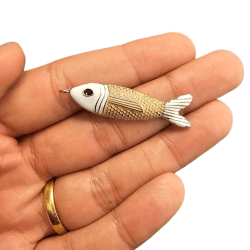 PINGENTE PEIXE GAROUPA ESMALTADO - 48MM X 11,5MM - NIQUEL - UND 