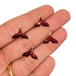 PINGENTE RABO DE SEREIA COLORS - DOURADO - 14,2MM X 17,3MM - C/4